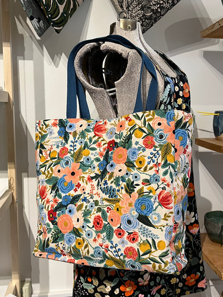 Simple Sturdy Tote Rifle Paper Co Garden Party Floral with Covered Strap and Pocket