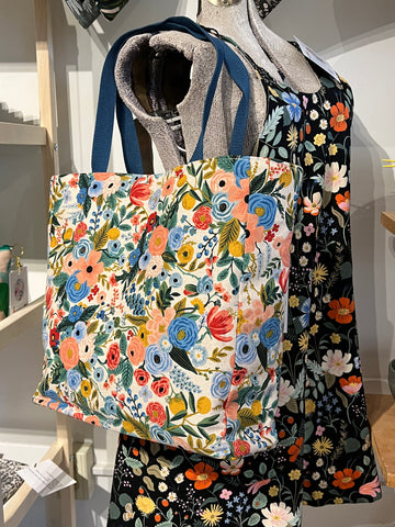Simple Sturdy Tote Rifle Paper Co Garden Party Floral with Covered Strap and Pocket