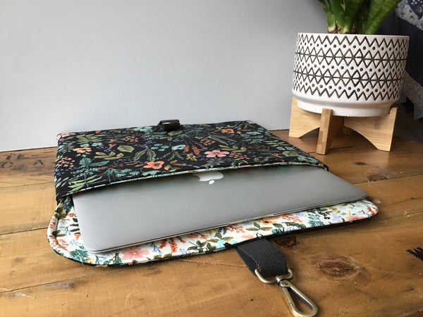 Rifle Paper Co Linen Canvas Laptop Sleeve, You Choose Custom Size