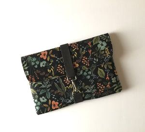 Electronics Sleeve,  Herb Garden Midnight, Rifle Paper Co Linen, 11 Inch for Tablet or IPad