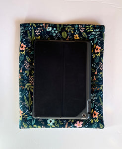 Padded Textile Book & Electronics Sleeves Herb Garden Navy