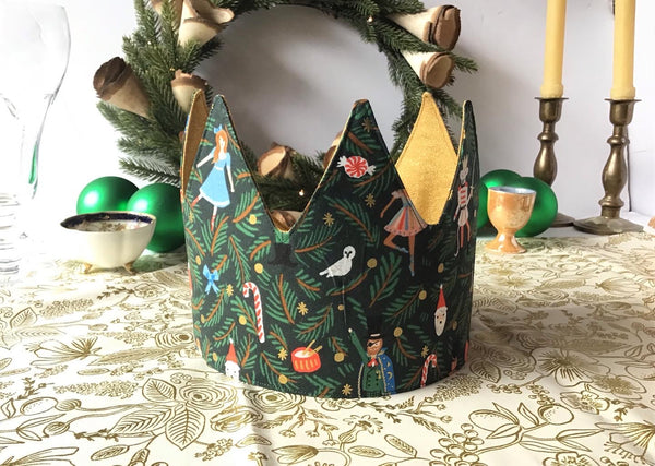 Party Crown, Eco Christmas Crown, Holiday Fabrics