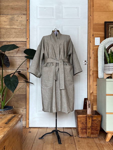One Size Unisex Dressing Gown Robe Linen, Sale