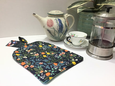 Cotton Trivet: Rifle Paper Co Floral Quilted Hot Pad