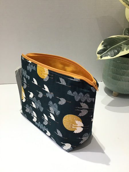 Small 9x6 inch Wet Dry Zipper Pouch, Cotton Fabric Variations Available