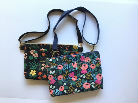 Cross-Body Traveller Satchel, Rifle Paper Co Linen Canvas Bag